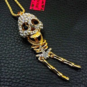 New BetseyJohnson Enamel Crystal Pendant Necklace